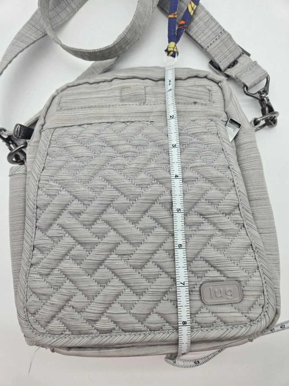 Lug Flapper Gray Nylon Convertible Crossbody Belt Bag Live Laugh Love